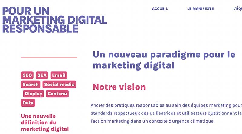 Référentiel « Pour un marketing digital responsable »